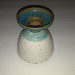 CCC Pottery Stoneware Mini Vase Artist Signed Sea Blues 4"